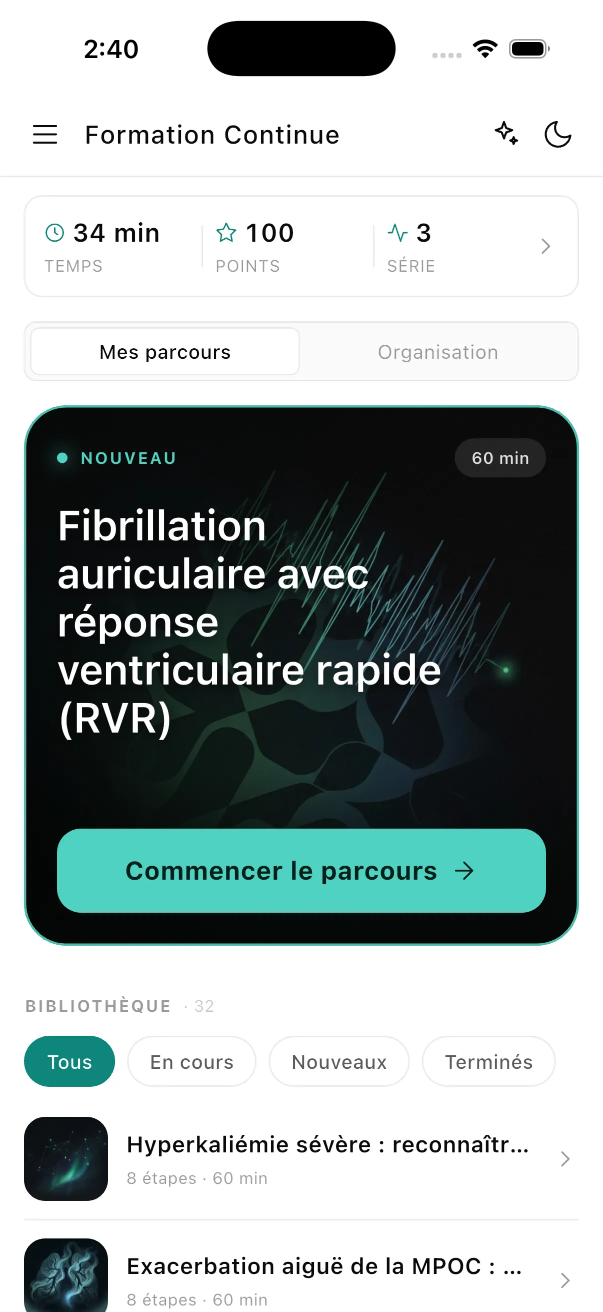 Nursio en mode clair