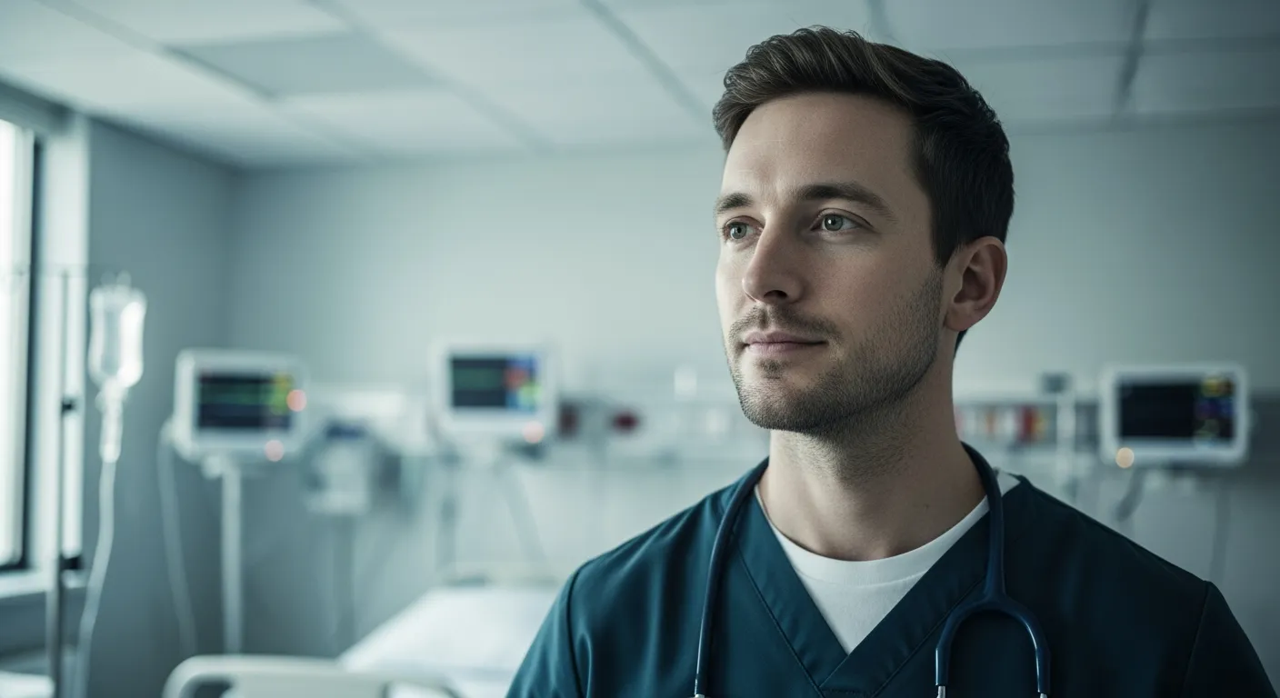 Confident nurse in a hospital ward