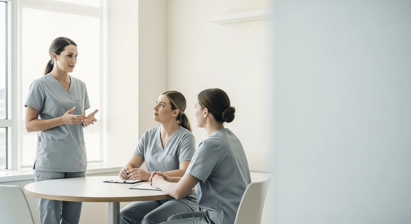 Nurses in a team meeting