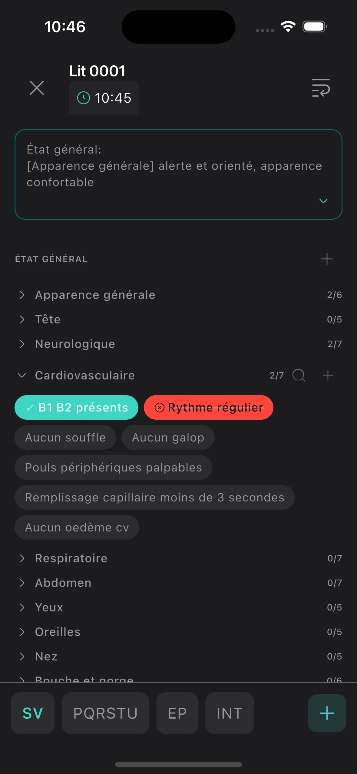 Documentation rapide avec guidance clinique